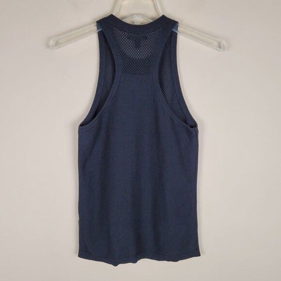 Banana Republic Size XS Mesh Knit Tank Top Cotton Crew Neck Sleeveless Black - Picture 3 of 8